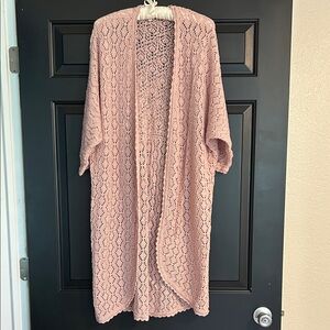 Maurices Soft Pink Open-Front Cardigan